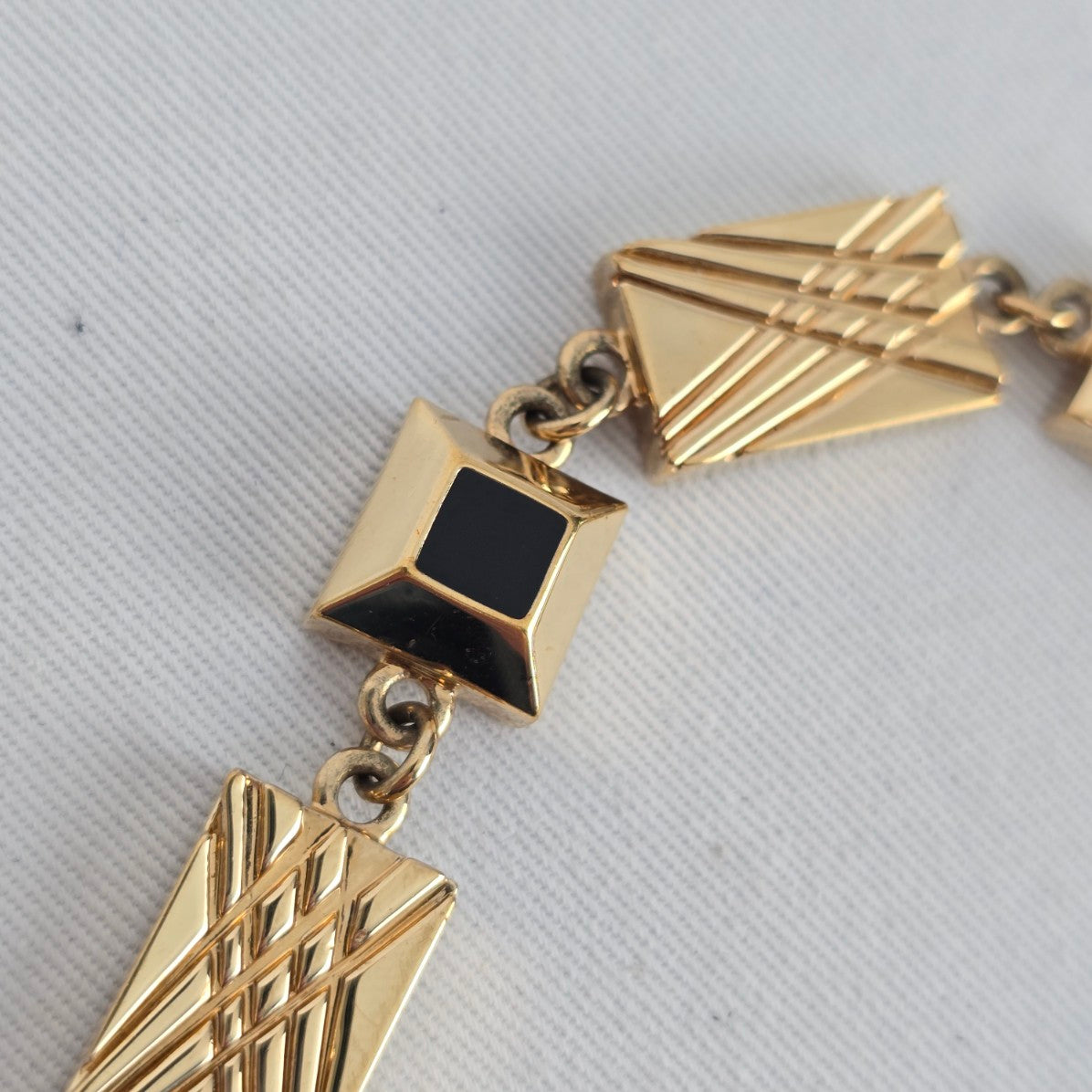 Myka Gold Tone Geometric Link Bracelet Toggle Clasp