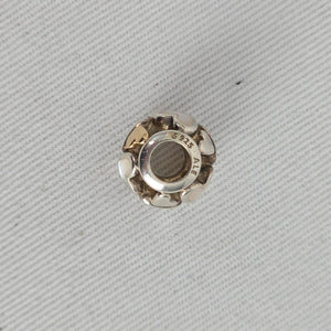 Pandora Sterling Silver 14K Gold Luminous Hearts Charm with Mother of Pearl