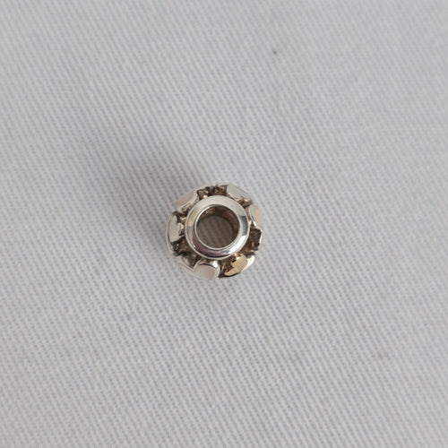 Pandora Sterling Silver 14K Gold Luminous Hearts Charm with Mother of Pearl