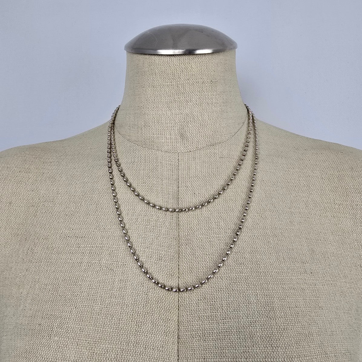 Pandora 925 Sterling Silver Rice Bead Chain Necklace