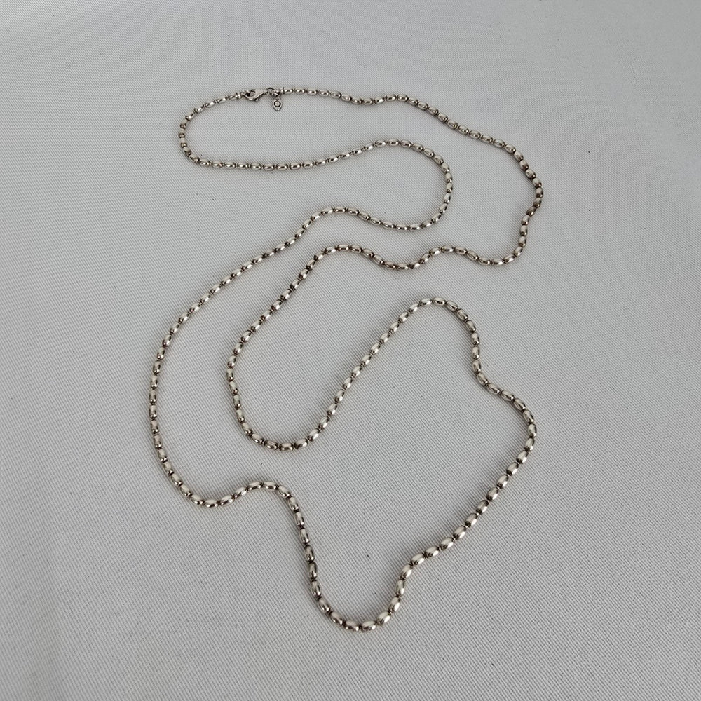Pandora 925 Sterling Silver Rice Bead Chain Necklace