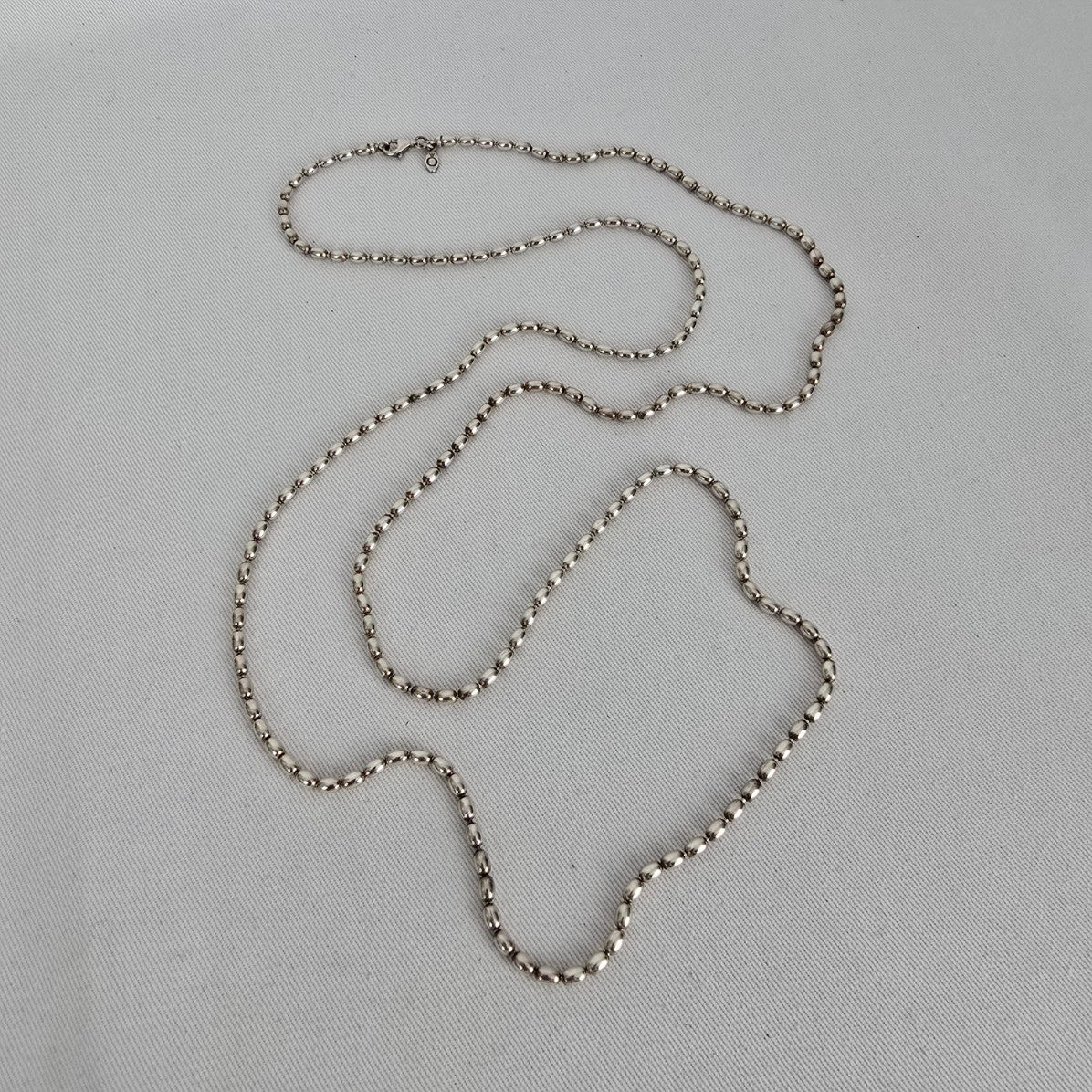 Pandora 925 Sterling Silver Rice Bead Chain Necklace