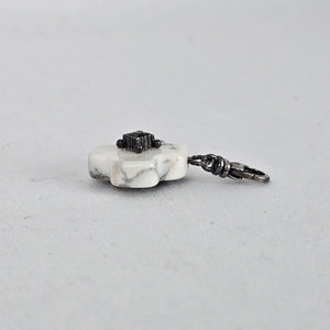 Silpada 925 Sterling Silver Cross Charm Pendant White Stone Black Accent