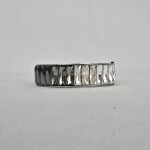 Swarovski Crystal Bangle Bracelet Silver Tone Gradient Baguette Stones