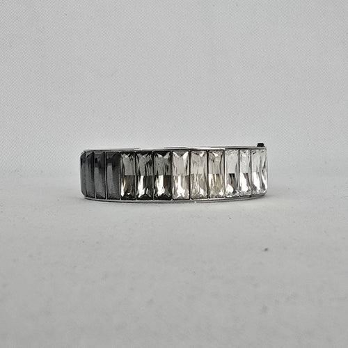 Swarovski Crystal Bangle Bracelet Silver Tone Gradient Baguette Stones