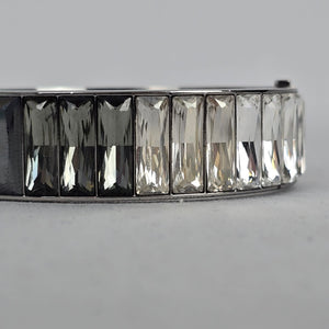Swarovski Crystal Bangle Bracelet Silver Tone Gradient Baguette Stones