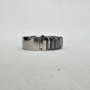 Swarovski Crystal Bangle Bracelet Silver Tone Gradient Baguette Stones