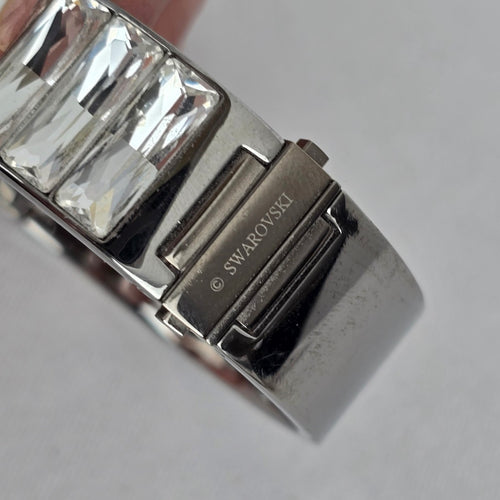 Swarovski Crystal Bangle Bracelet Silver Tone Gradient Baguette Stones