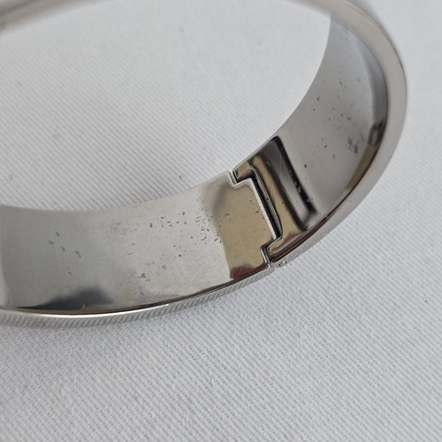 Swarovski Crystal Bangle Bracelet Silver Tone Gradient Baguette Stones