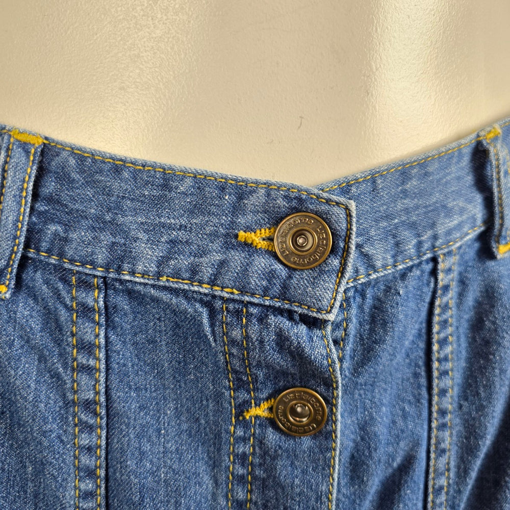 Vintage Liz Claiborne Lizwear Denim Button Front Midi Skirt Size 14