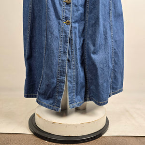 Vintage Liz Claiborne Lizwear Denim Button Front Midi Skirt Size 14