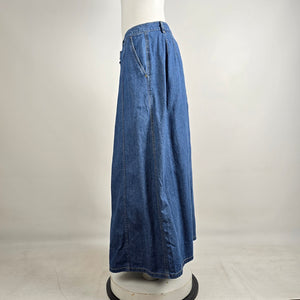 Vintage Liz Claiborne Lizwear Denim Button Front Midi Skirt Size 14