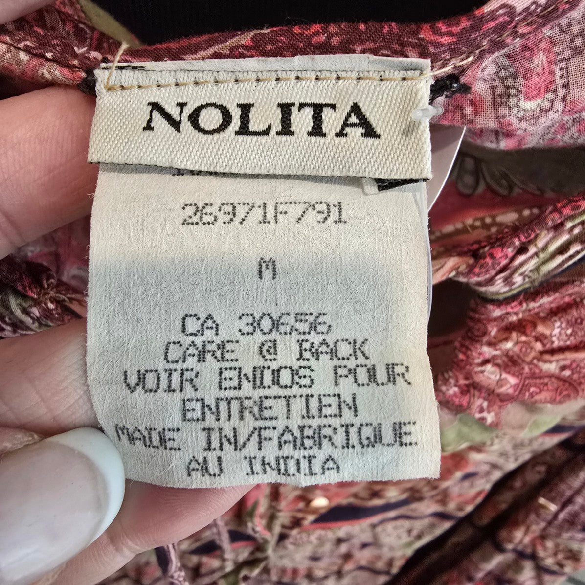 Nolita Convertible Halter Dress Boho Paisley Skirt Pink Brown M