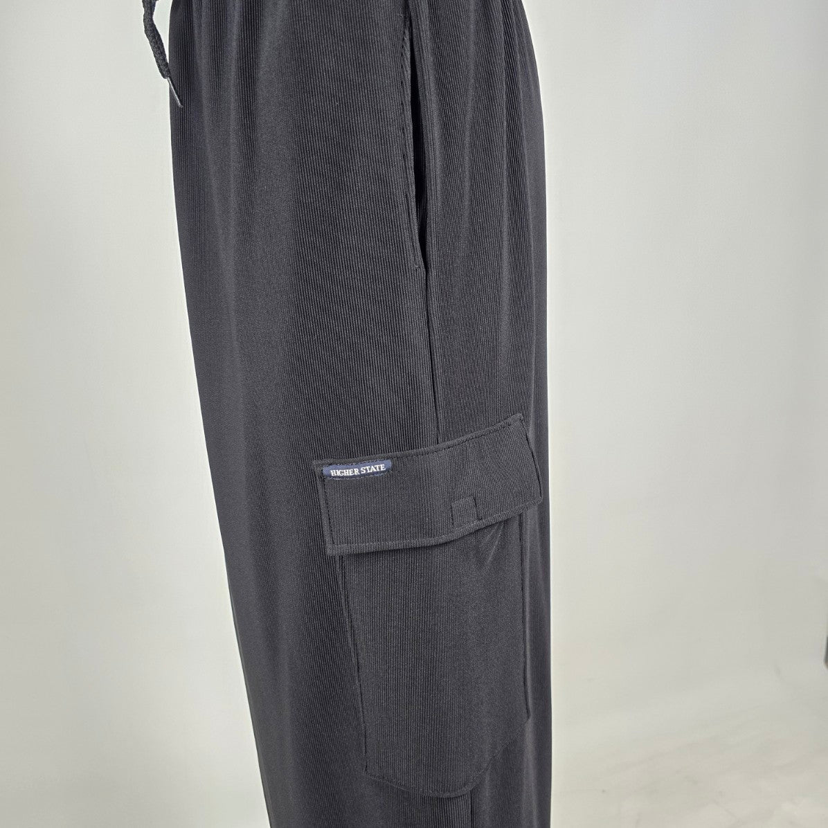 Higher State Black Cargo Maxi Skirt Drawstring Waist Minimalist Made in Canada M
