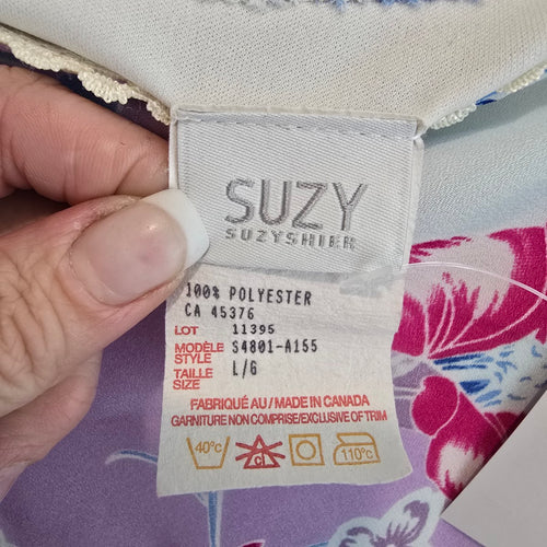 Y2K Suzy Shier Floral Midi Skirt Size M/L Purple Blue Pink Bias Cut