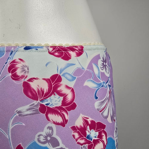 Y2K Suzy Shier Floral Midi Skirt Size M/L Purple Blue Pink Bias Cut