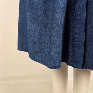 Vintage Sterling Stall Sport Denim Midi Skirt Size 8 High Waist Cottagecore