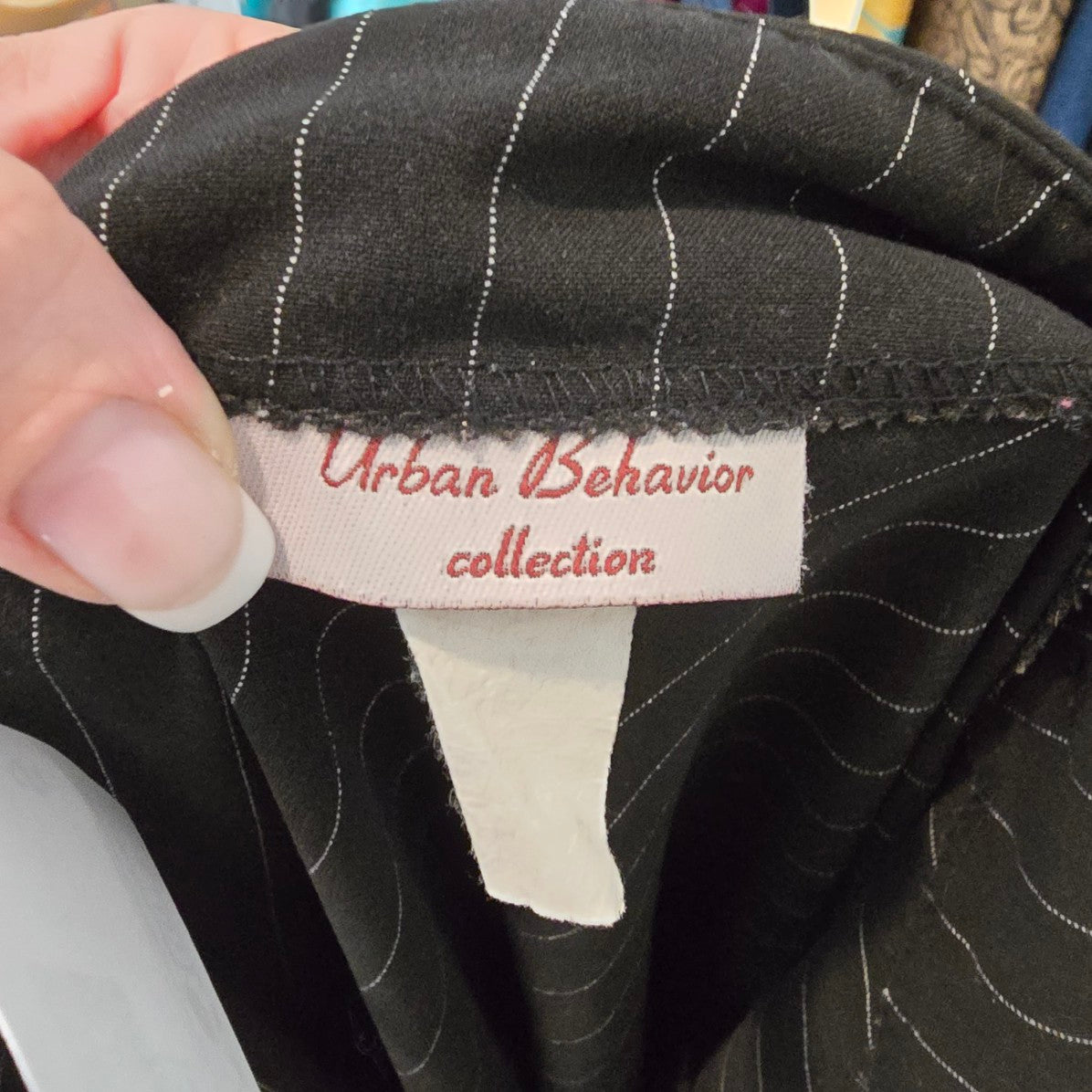 Y2K Urban Behavior Pinstripe Asymmetrical Midi Skirt Size M Goth Officecore
