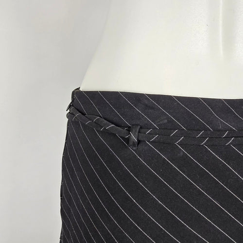 Y2K Urban Behavior Pinstripe Asymmetrical Midi Skirt Size M Goth Officecore