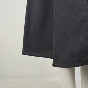 Vintage Black Full Midi Skirt Size 10 Elastic Waist Minimalist Cottagecore