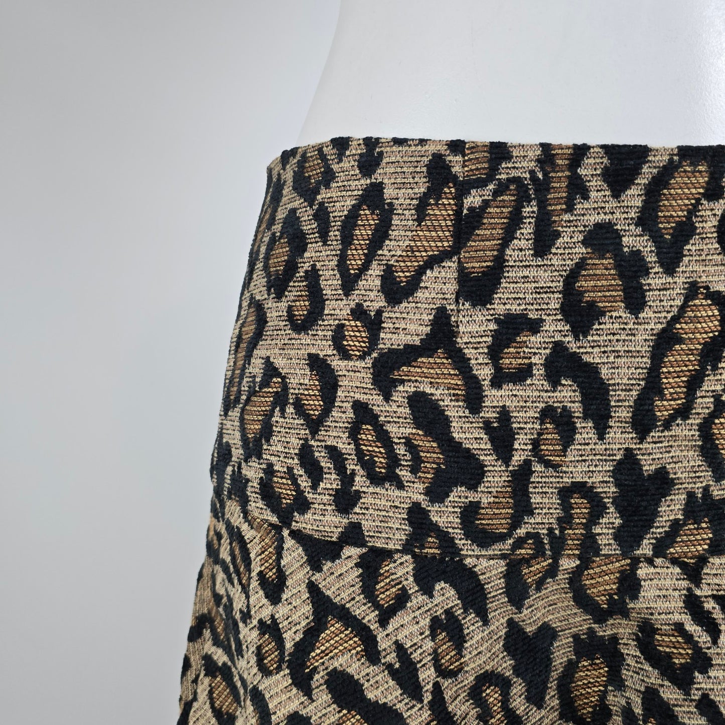 Free People Leopard Print Mini Skirt Flounce Hem Size 8