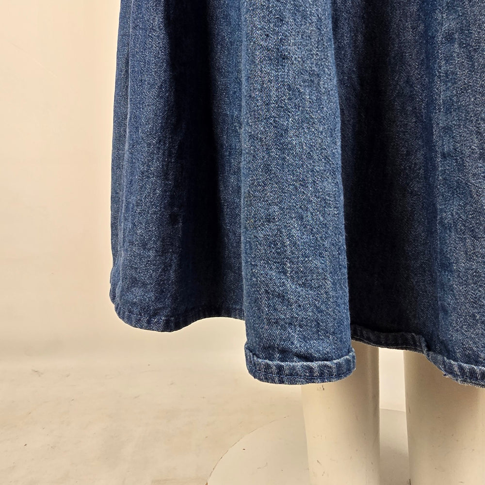 Vintage City Girl Sport Denim Maxi Skirt Studded Western Y2K Size 8