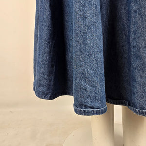 Vintage City Girl Sport Denim Maxi Skirt Studded Western Y2K Size 8