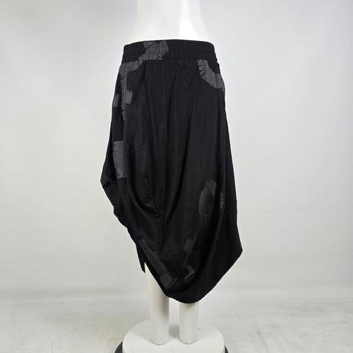 My Soul Avant Garde Black Balloon Skirt Size L Oversized Draped Lagenlook
