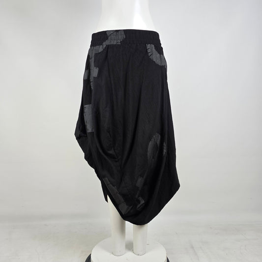 My Soul Avant Garde Black Balloon Skirt Size L Oversized Draped Lagenlook