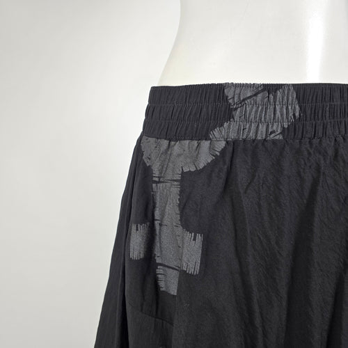 My Soul Avant Garde Black Balloon Skirt Size L Oversized Draped Lagenlook