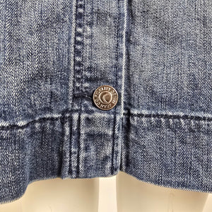 Fidelity Denim Button Front Mini Skirt Size L Pleated Jean Skirt Y2K