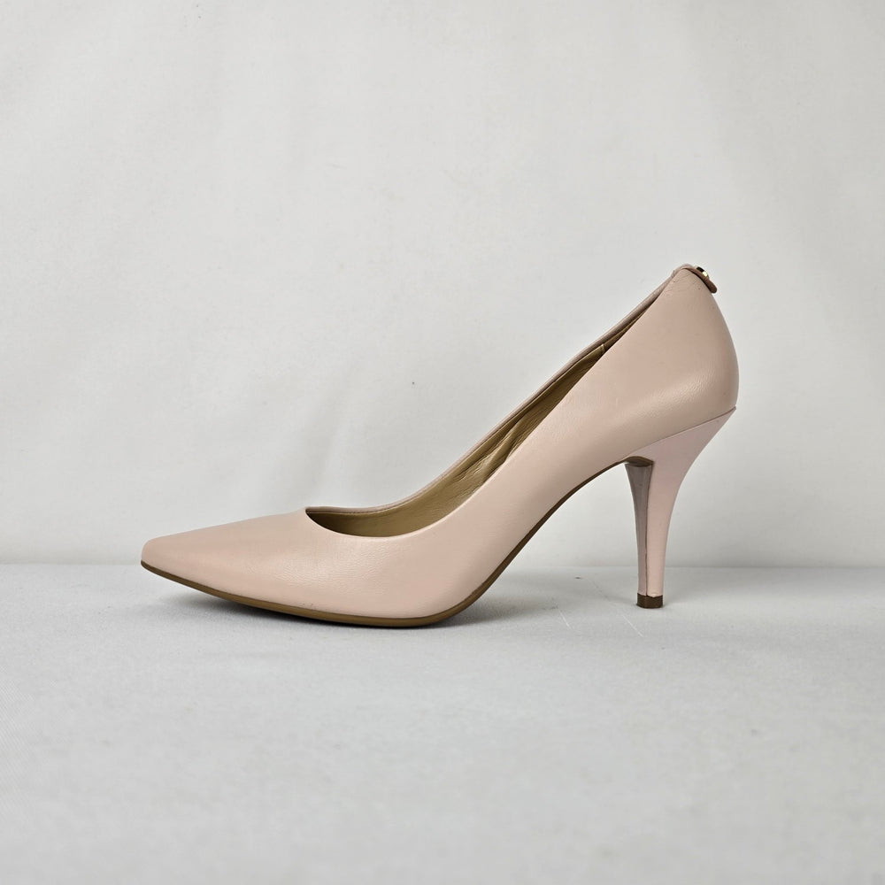 Michael Kors Nude Leather Pointed Toe Pumps Classic Stiletto Heel Size 8.5