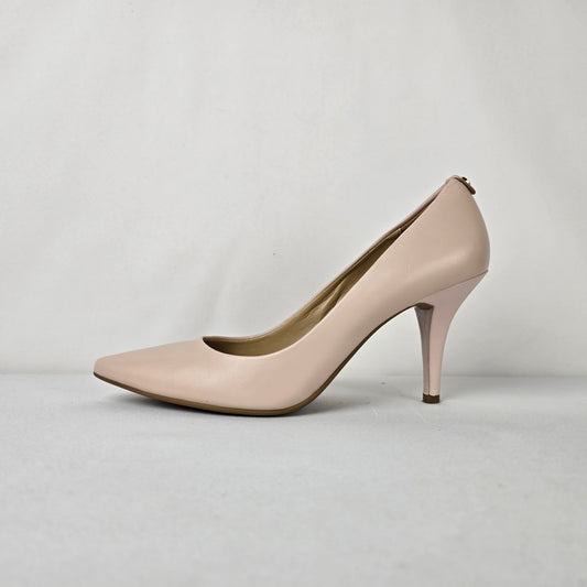 Michael Kors Nude Leather Pointed Toe Pumps Classic Stiletto Heel Size 8.5