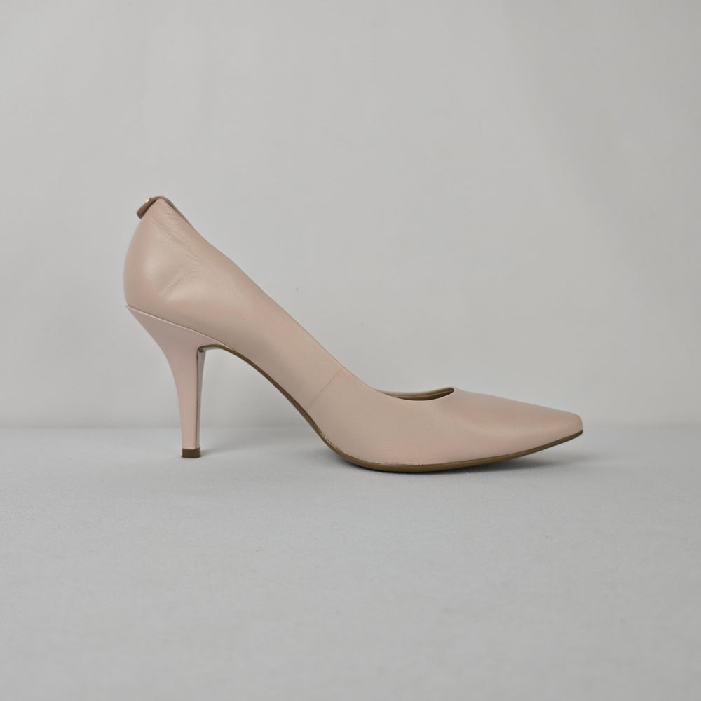 Michael Kors Nude Leather Pointed Toe Pumps Classic Stiletto Heel Size 8.5