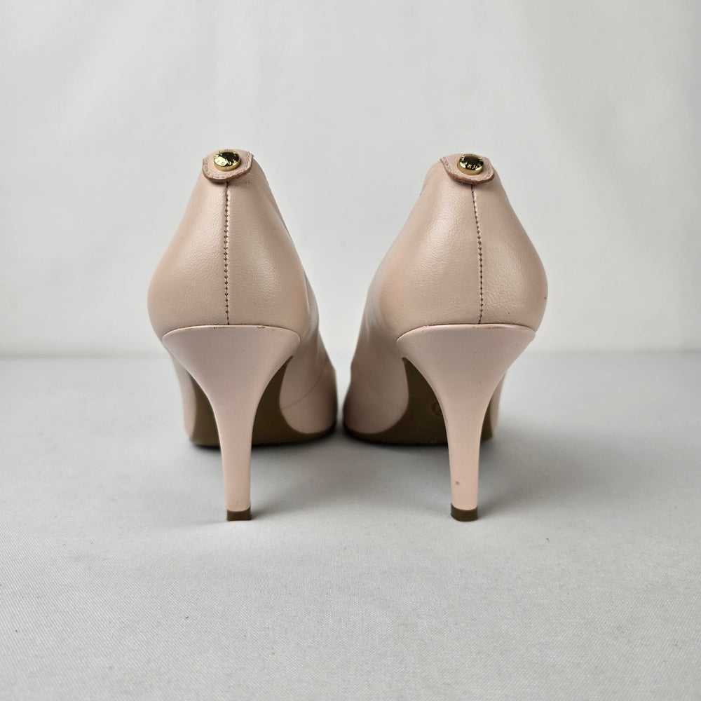 Michael Kors Nude Leather Pointed Toe Pumps Classic Stiletto Heel Size 8.5