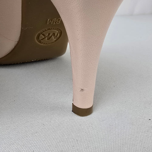 Michael Kors Nude Leather Pointed Toe Pumps Classic Stiletto Heel Size 8.5