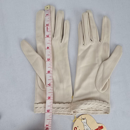 Vintage Deadstock Lotus Austin Cream Dress Gloves One Size Retro Mod