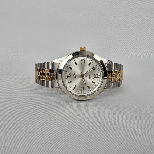 Vintage Two Tone Stainless Steel Quartz Watch Japan Movement