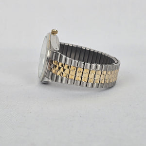 Vintage Two Tone Stainless Steel Quartz Watch Japan Movement