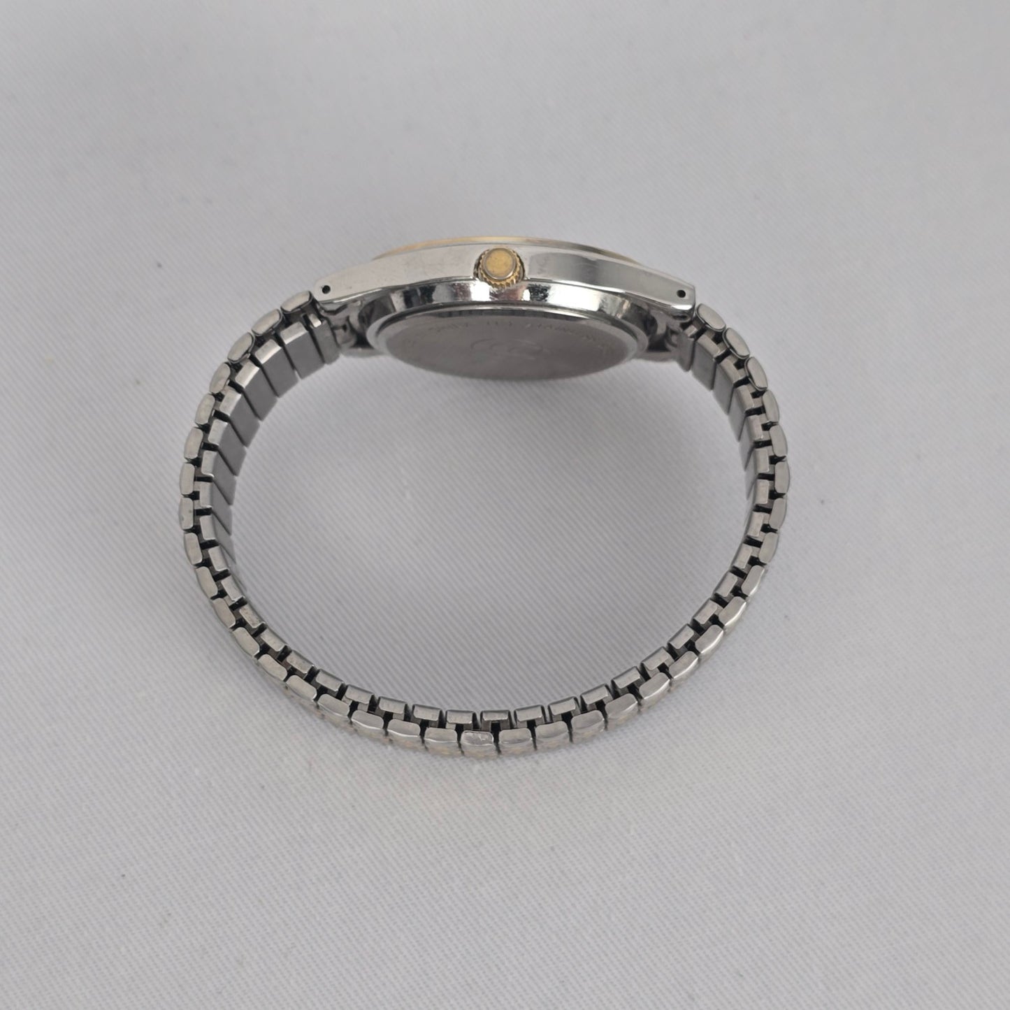 Vintage Two Tone Stainless Steel Quartz Watch Japan Movement