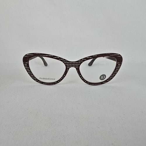 Ethical Italian Eyewear Brown Cutout Cat Eye Glasses Frames Italy