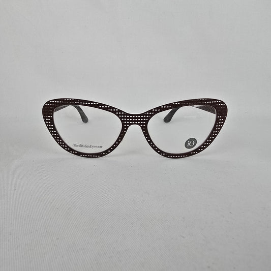 Ethical Italian Eyewear Brown Cutout Cat Eye Glasses Frames Italy