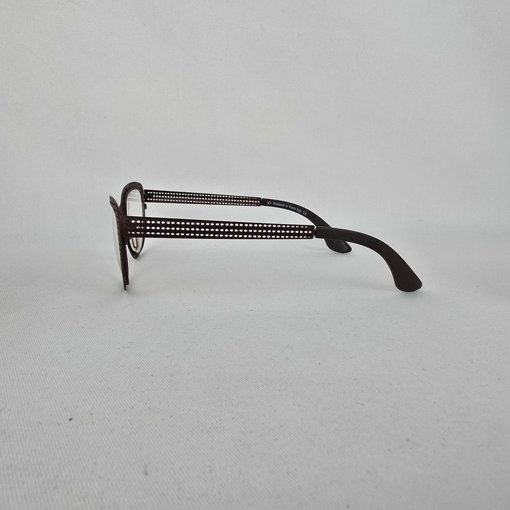 Ethical Italian Eyewear Brown Cutout Cat Eye Glasses Frames Italy