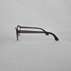 Ethical Italian Eyewear Brown Cutout Cat Eye Glasses Frames Italy