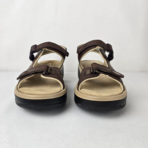 MBT Brown Leather Rocker Sole Comfort Walking Sandals Size 9.5