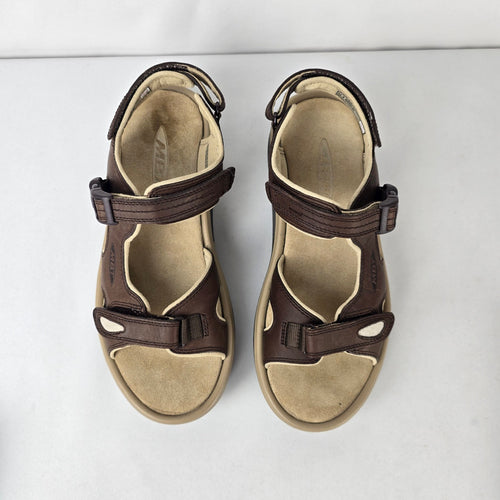 MBT Brown Leather Rocker Sole Comfort Walking Sandals Size 9.5
