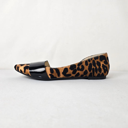 Chinese Laundry Leopard Print Patent Pointed Toe D’Orsay Flats Size 7