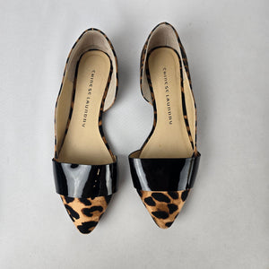 Chinese Laundry Leopard Print Patent Pointed Toe D’Orsay Flats Size 7