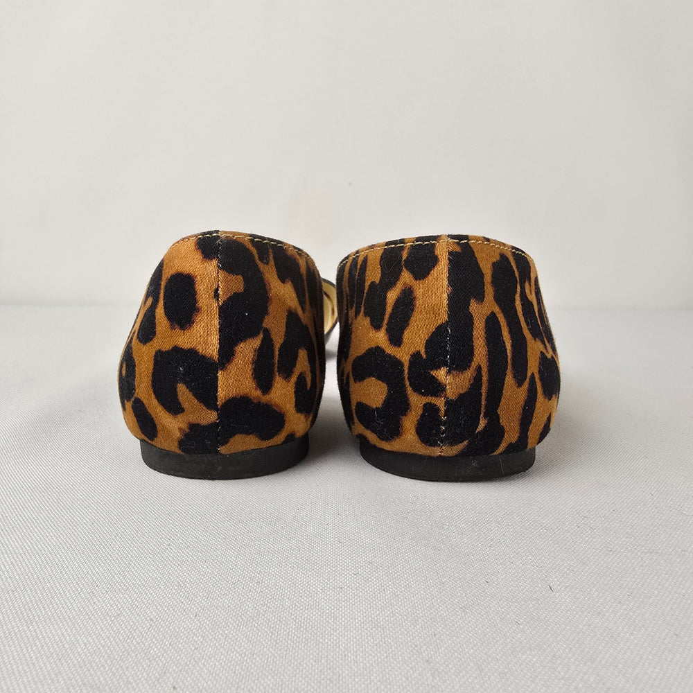 Chinese Laundry Leopard Print Patent Pointed Toe D’Orsay Flats Size 7