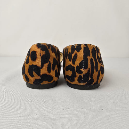 Chinese Laundry Leopard Print Patent Pointed Toe D’Orsay Flats Size 7
